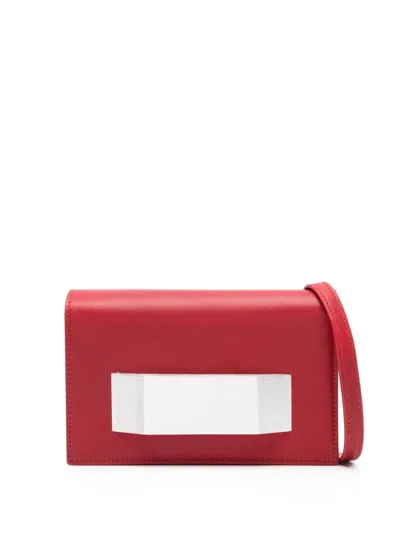 Rick Owens Griffin Leather Clutch Bag In 红色