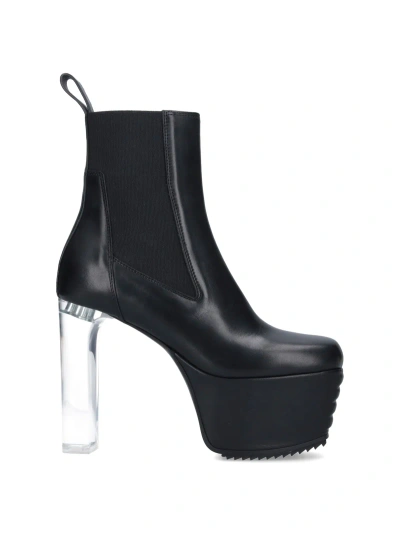 Rick Owens Grill Beatle Platform Boots In Black  