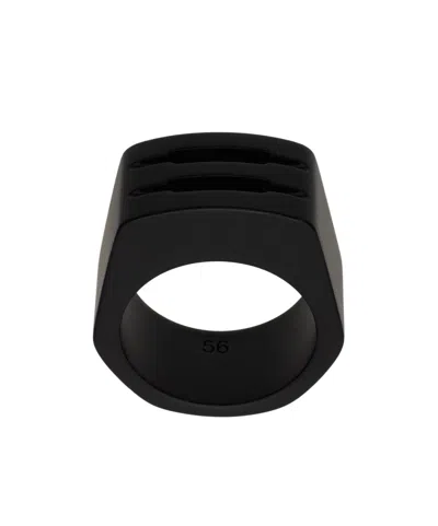 Rick Owens Grill Engraved Ring In Black