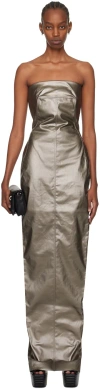 Rick Owens Long Denim Dress Athena Dresses Silver In 68 Gunmetal
