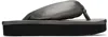 Rick Owens Gunmetal Hollywood Peached Lambskin Flip-flops In 68 Gun Metal
