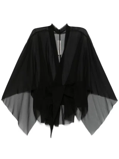 Rick Owens Black Semi-sheer Jacket