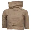 Rick Owens Half Sleeve Cropped Jacket In Beige Lamb Leather In Brown