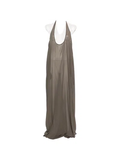 Rick Owens Haltar Sleeveless Maxi Dress In Brown