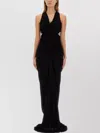Rick Owens Halter Neck Ruched Dress Cut-out Sides In Black
