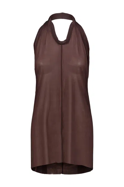 Rick Owens Halter Top In Brown