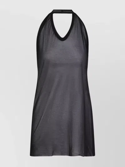 Rick Owens Black Halter T Viscose Top