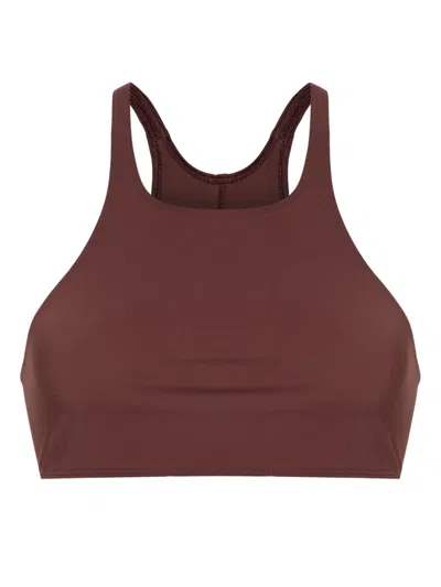 Rick Owens Halterneck Bikini Top In Brown