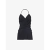 Rick Owens Womens Black Halterneck Crepe Top In Black