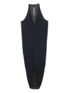 Rick Owens Halterneck Draped Dress In Black
