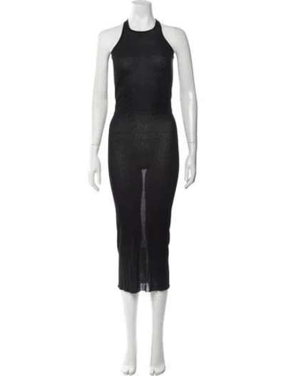 Pre-owned Rick Owens Halterneck Long Dress In Black