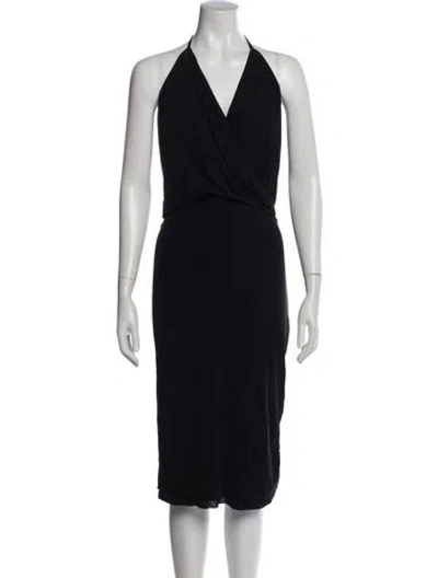 Pre-owned Rick Owens Halterneck Midi Length Dress In Blue
