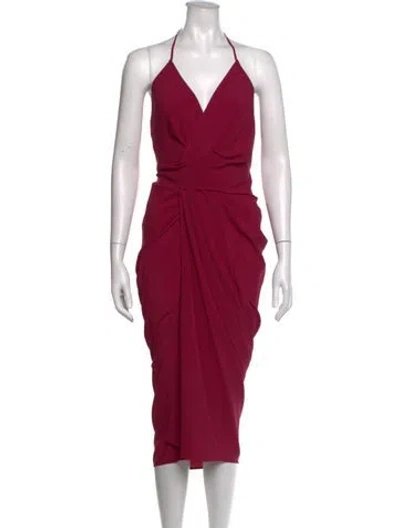 Pre-owned Rick Owens Halterneck Midi Length Dress In Red