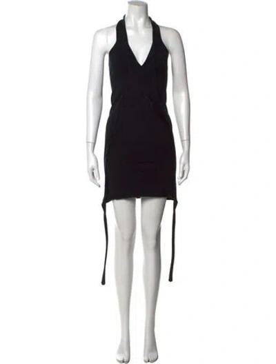 Pre-owned Rick Owens Halterneck Mini Dress In Black