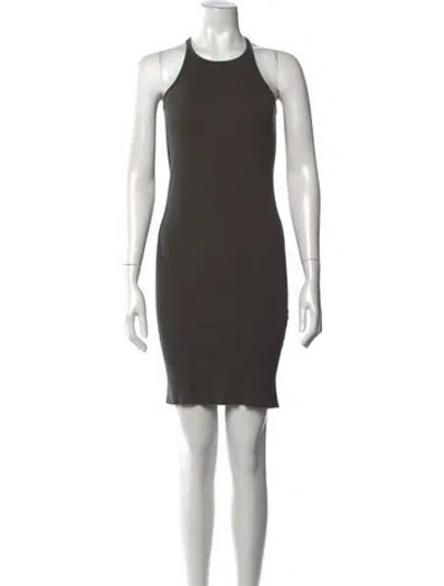 Pre-owned Rick Owens Halterneck Mini Dress In Gray