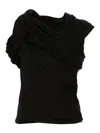 Rick Owens Harness T Draped Top In Black