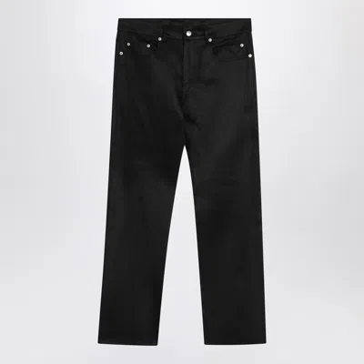Rick Owens Headon Black Pants In Linen Twill Men