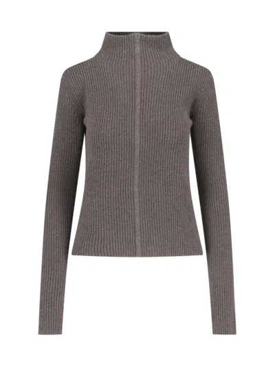 RICK OWENS HEADON DBL LUPETTO SWEATER - BROWN