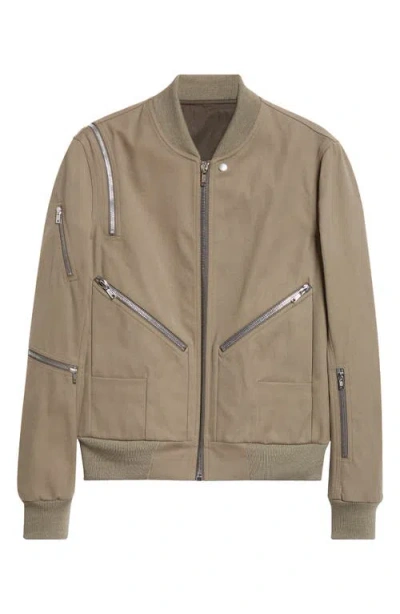 Rick Owens Headon Flight Bomber Jacket In Olive Drab