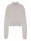 Rick Owens Headon High-neck Cropped Sweater In Gray