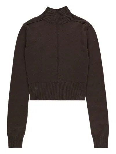 Rick Owens Headon High-neck Sweater In Brown