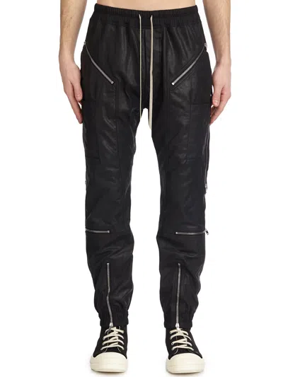 Rick Owens Headon Joggers Black Leather Trousers