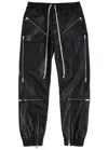 Rick Owens Headon Leather Sweatpants In Black