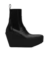 Rick Owens Heel Lifting Ring Short Boots In Black