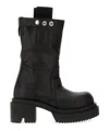 Rick Owens Block Heel Mid-calf Leather Boots In Black