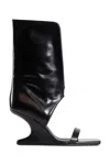 Rick Owens Black Hollywood Winged Cantilever 8 Heeled Sandals In Black