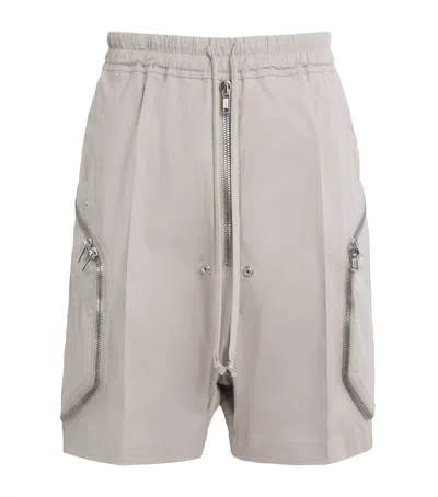 Rick Owens Cargo Bermuda Shorts Multiple Pocket Design In Gray