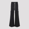 Rick Owens Heizer Belas Wide-leg Cotton-blend Poplin Drawstring Cargo Trousers In Black