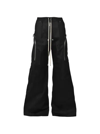 Rick Owens Heizer Belas Zip-detail Drawstring Trousers In Black