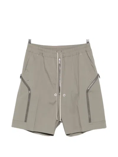 Rick Owens Heizer Drawstring Zip-detail Shorts In Gray