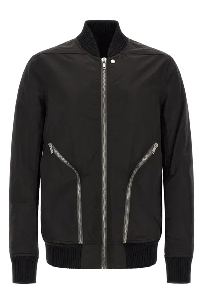 Rick Owens 'heizer Flight' Bomber Jacket In Black