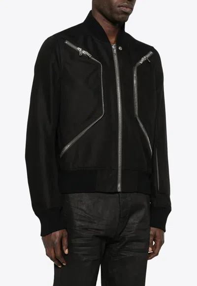 Rick Owens Heizer Flight Jacket In Black