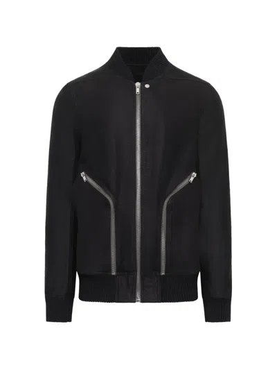 Rick Owens Heizer Flight Regular Fit Casual Bomber Jacket In Black