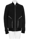 Rick Owens Heizer Flight Lamb Leather Bomber Jacket In Black