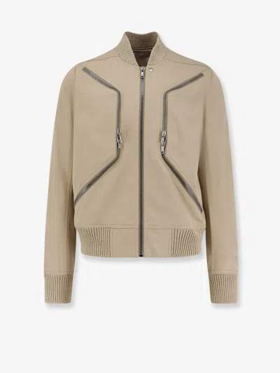 Rick Owens Heizer Flight Organic Cotton Jacket In Sand