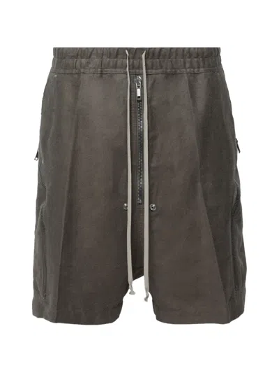 Rick Owens Heizer Zip-detail Shorts In Brown