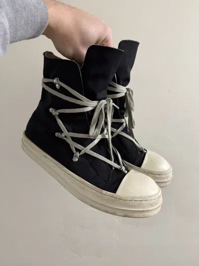 Pre-owned Rick Owens Hexagram Ramones In Black