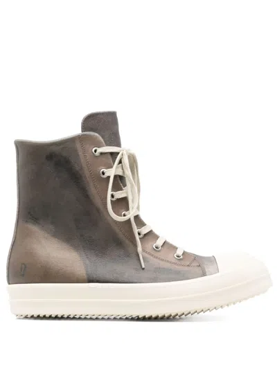 Rick Owens Hi-top Sneakers In Grey