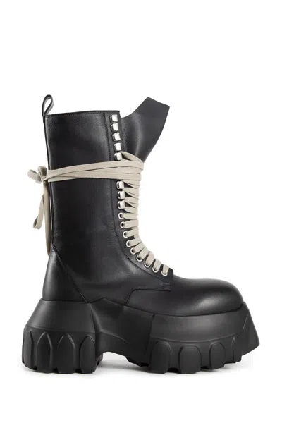 Rick Owens Black Army Tractor Leather Boots