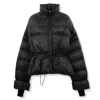 Rick Owens High Collar Quilted Down Coat In Black
