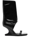 Rick Owens Black Hollywood Winged Cantilever 8 Heeled Sandals In Black