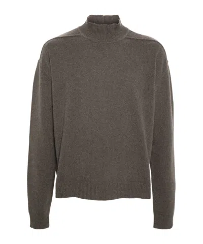 Rick Owens High-neck Brushed Jumper In Black