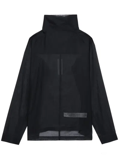 Rick Owens High-neck Cotton Jacket In Black