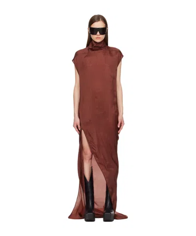 Rick Owens Brown Edfu T Maxi Dress In 73 Henna