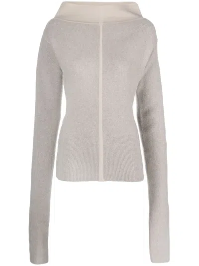 Rick Owens High-neck Extra Long-sleeves Jumper In Grau