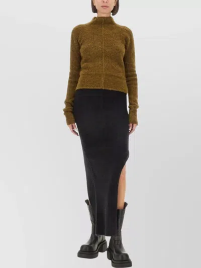 RICK OWENS HIGH NECK KNITWEAR BACK SLIT
